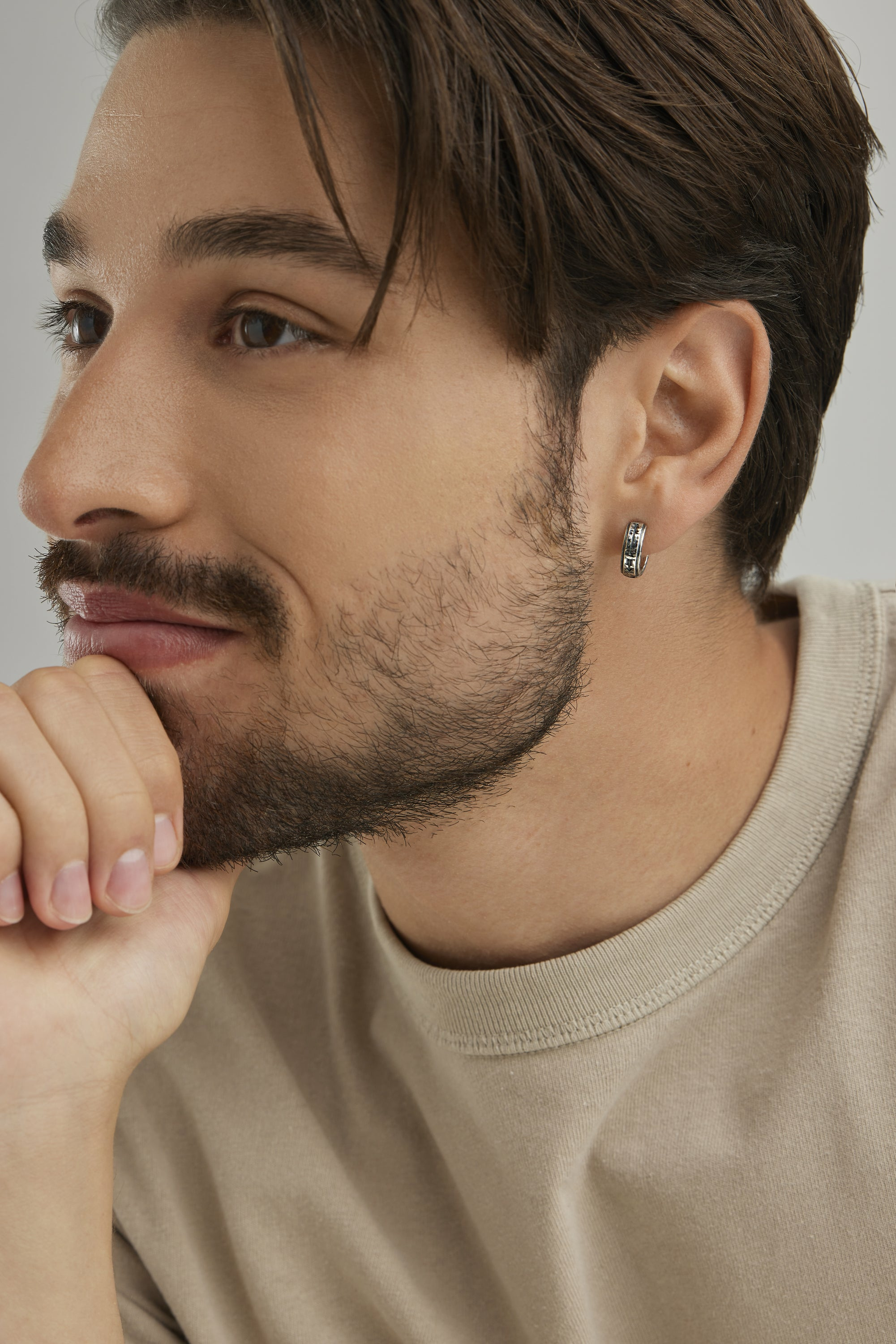 Single-Ohrring 925 Sterling Silber rhodinert matt oxidiert 41184112345182 Single-Ohrring 925 Sterling Silber rhodinert matt oxidiert 41184112345182