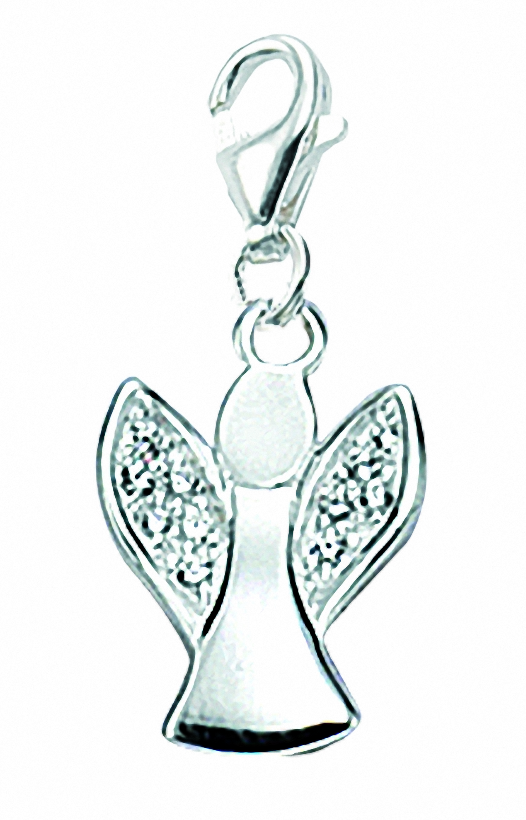 Damen 925 Silber Charms Anhänger Engel mit Zirkonia Damen 925 Silber Charms Anhänger Engel mit Zirkonia