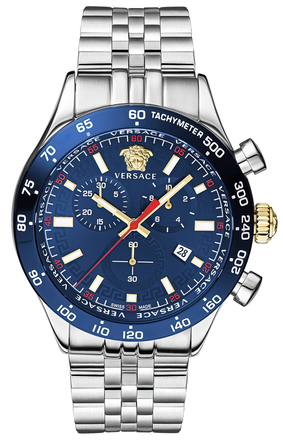 Versace Herren Chronograph Hellenyium VE2U01024 Blau Silber Versace Herren Chronograph Hellenyium VE2U01024 Blau Silber