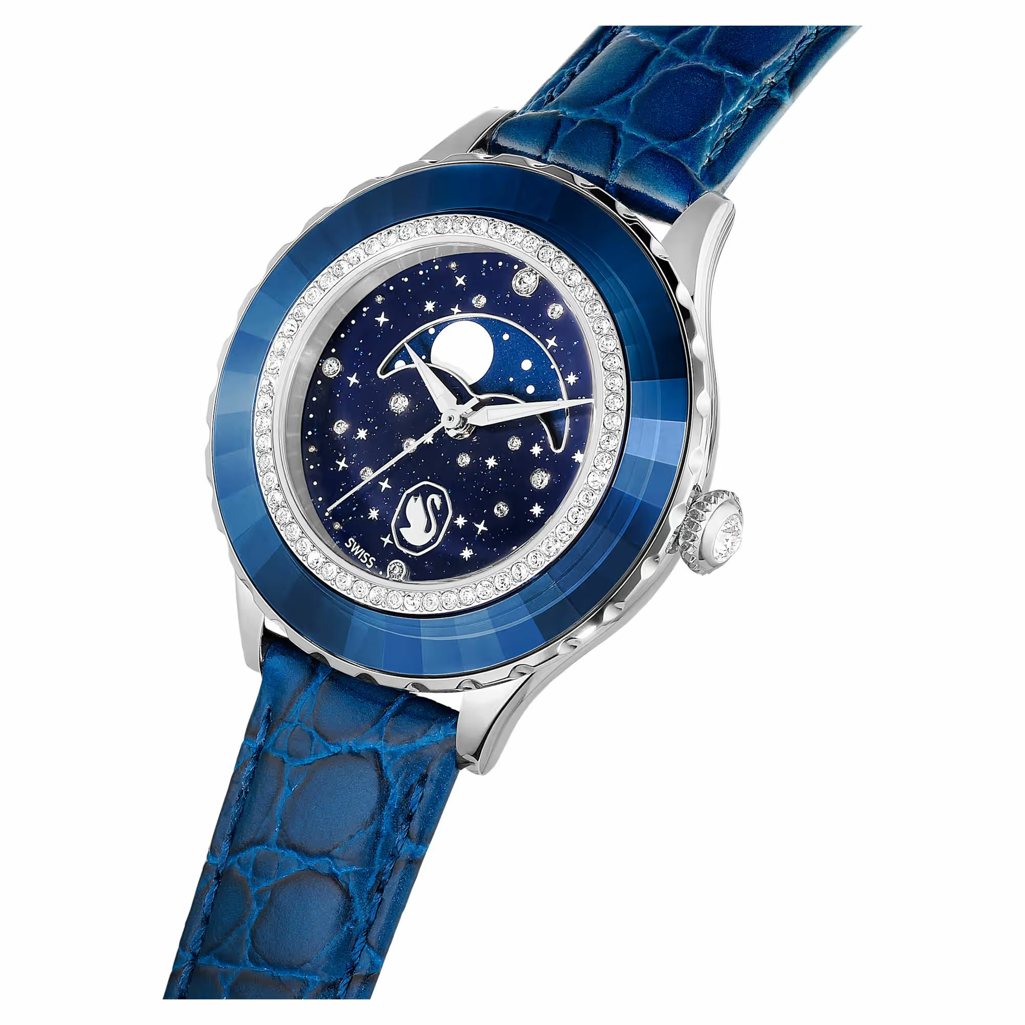 Swarovski Armbanduhr Damen Octea Moon blau Leder 5677494 – Bild 3