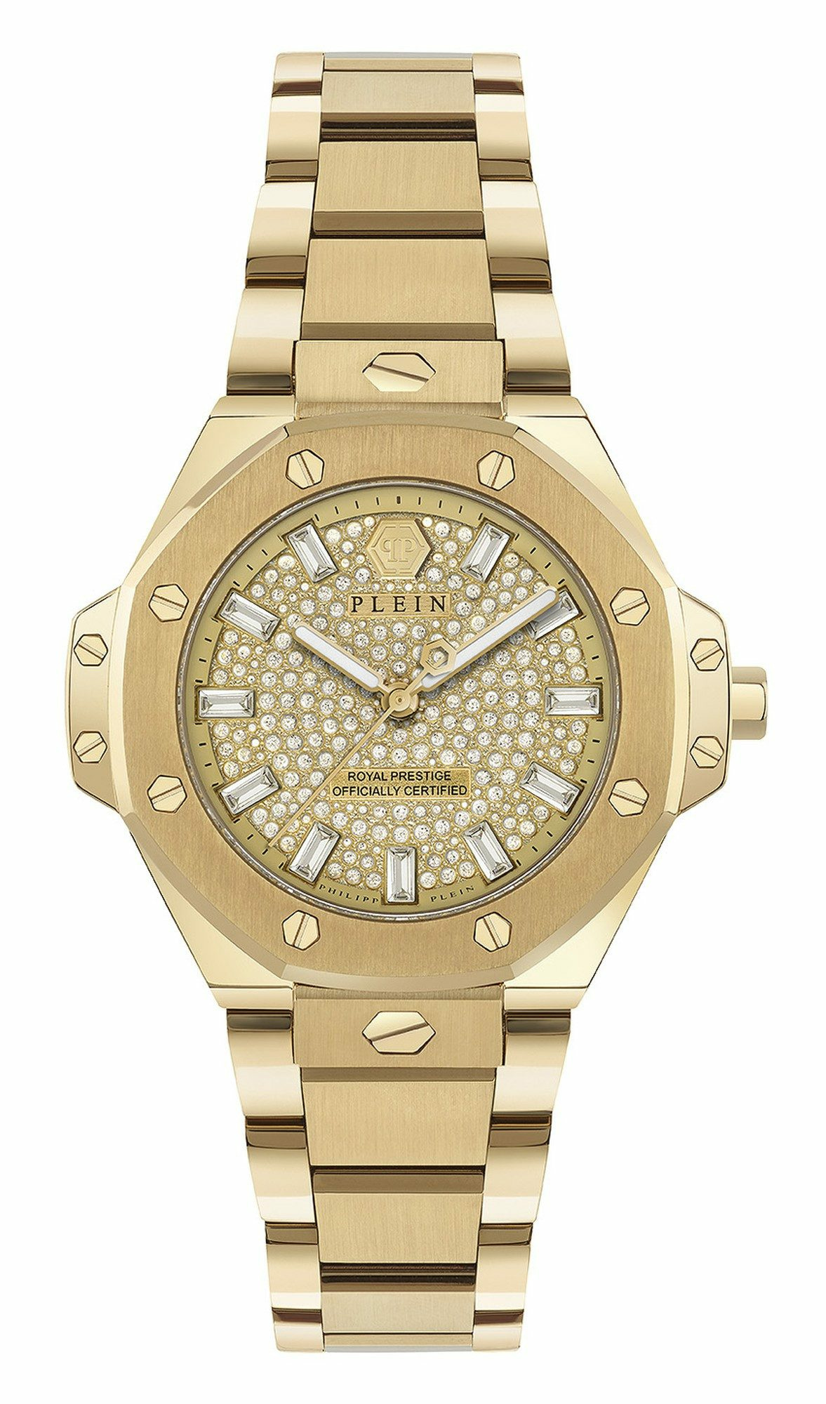 Philipp Plein Damen Uhr Royal Prestige PW4FA0525 Edelstahl Gold 33 mm Kristall‑L... Philipp Plein Damen Uhr Royal Prestige PW4FA0525 Edelstahl Gold 33 mm Kristall‑L...