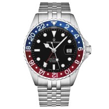 Revue Thommen Armbanduhr Automatic Diver%27 GMT Black Dial Blue and Red Armband E... Revue Thommen Armbanduhr Automatic Diver%27 GMT Black Dial Blue and Red Armband E...
