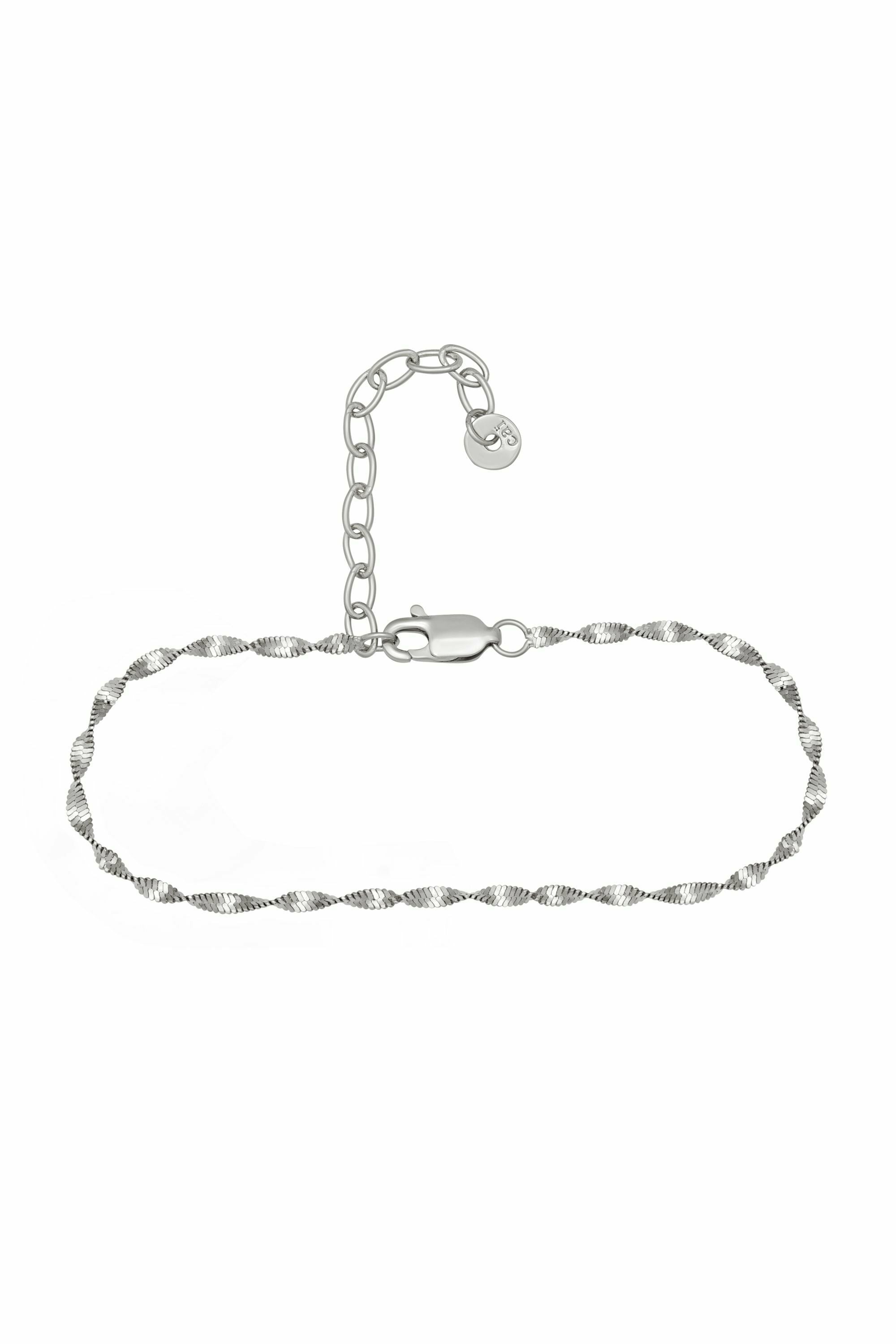 Armband 925/- Sterling Silber rhodiniert Flachpanzer Kette gedreht 4118478818518... – Bild 2