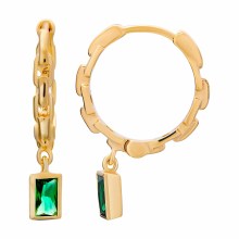 Creole 925 Sterling Silber vergoldet Kettendesign Baguette Anhänger grün 4118517... Creole 925 Sterling Silber vergoldet Kettendesign Baguette Anhänger grün 4118517...