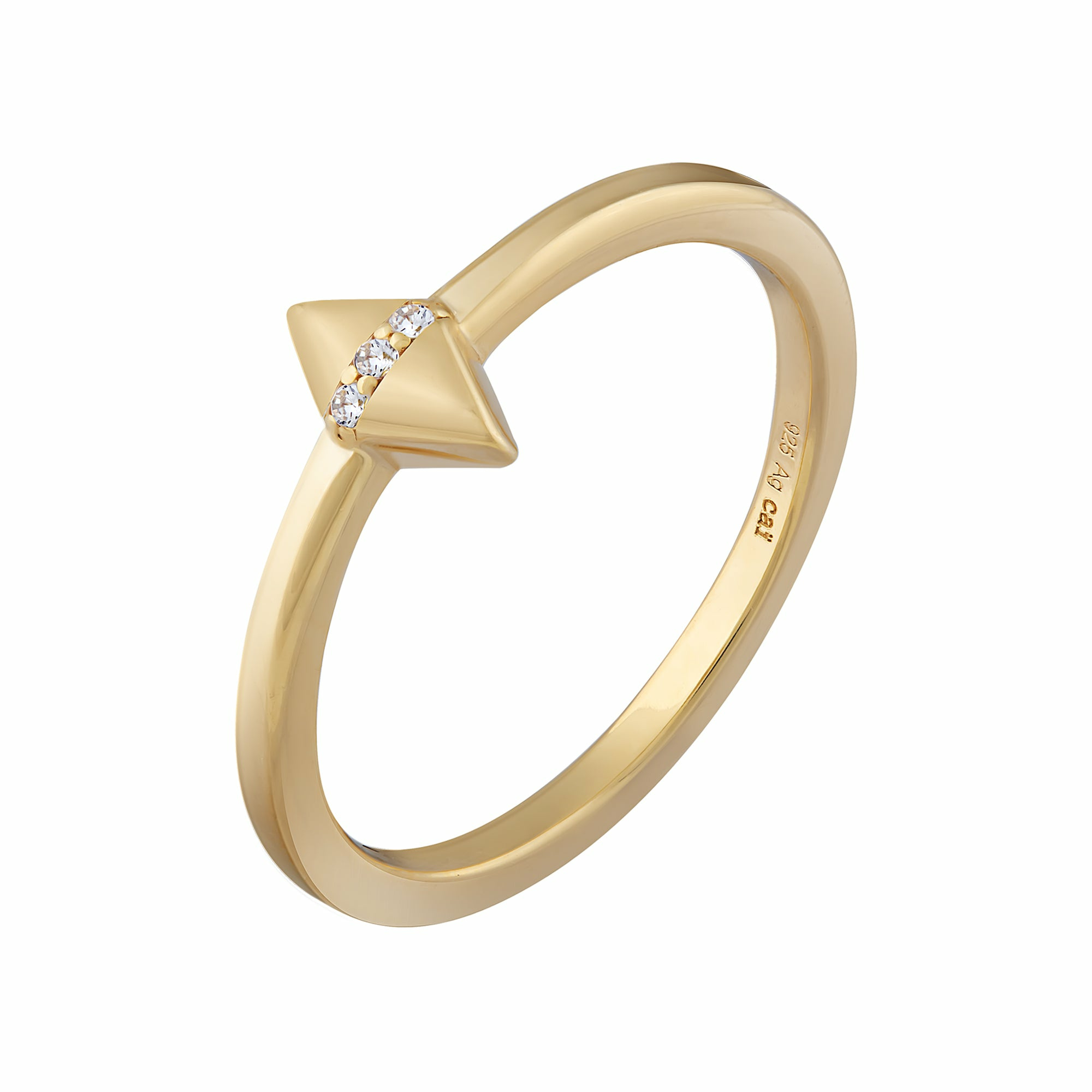 Ring 925 Silber vergoldet Raute Zirkonia 41185121861726 Ring 925 Silber vergoldet Raute Zirkonia 41185121861726