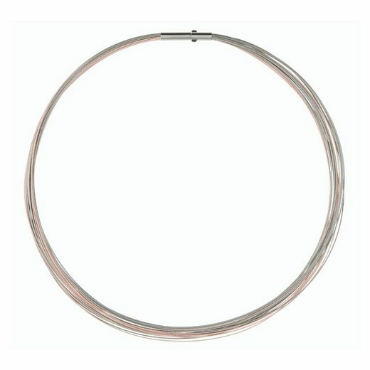 Ernstes Design Damen Halsreif 20-fach Länge 42cm Bicolor DS20-ROT-42 – Bild 3