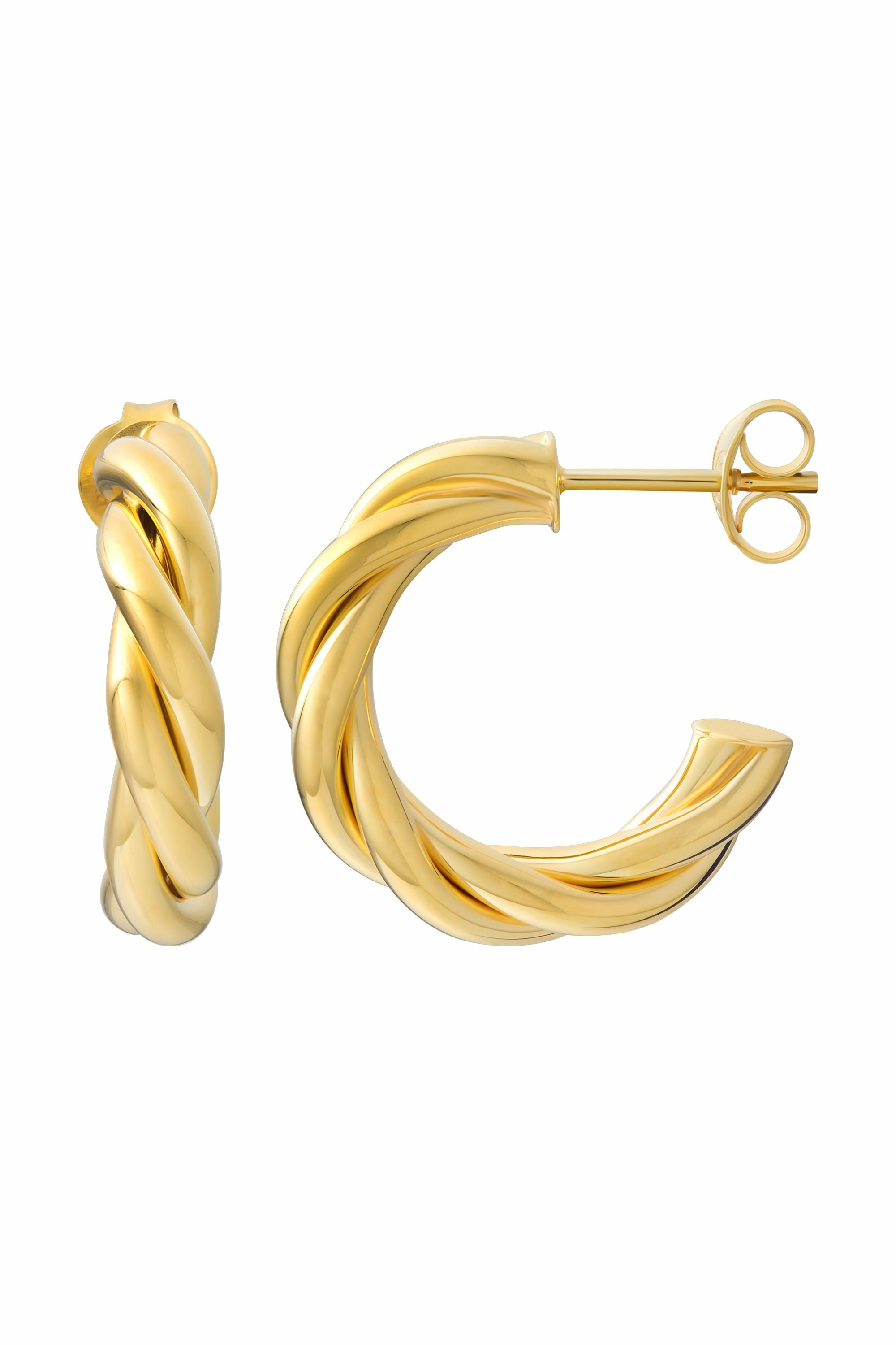 Creole 925 Sterling Silber vergoldet twisted medium 41185161117790 Creole 925 Sterling Silber vergoldet twisted medium 41185161117790