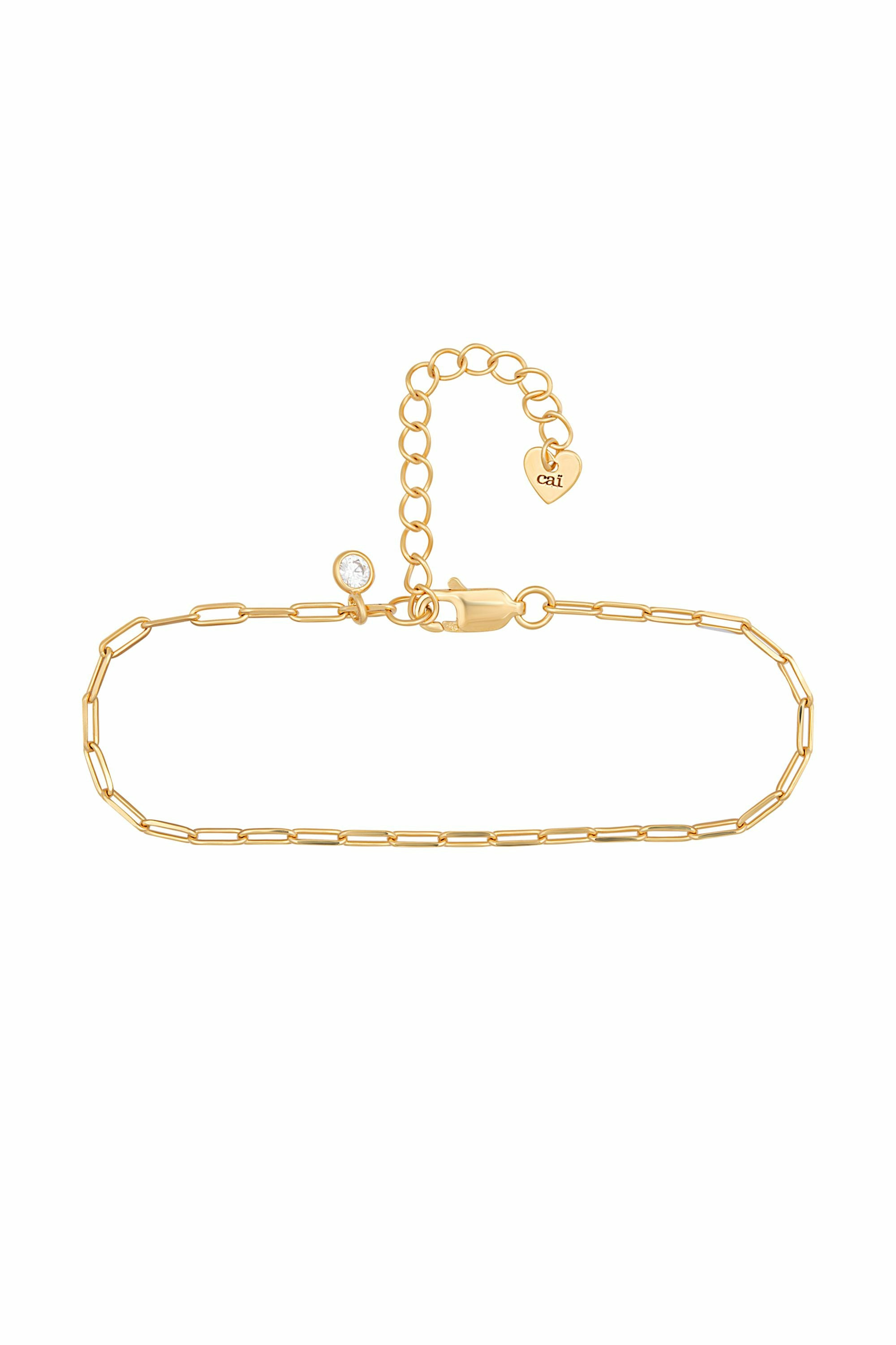 Armband 925 Silber vergoldet Anhänger mit Zirkonia 41185174749278 – Bild 3