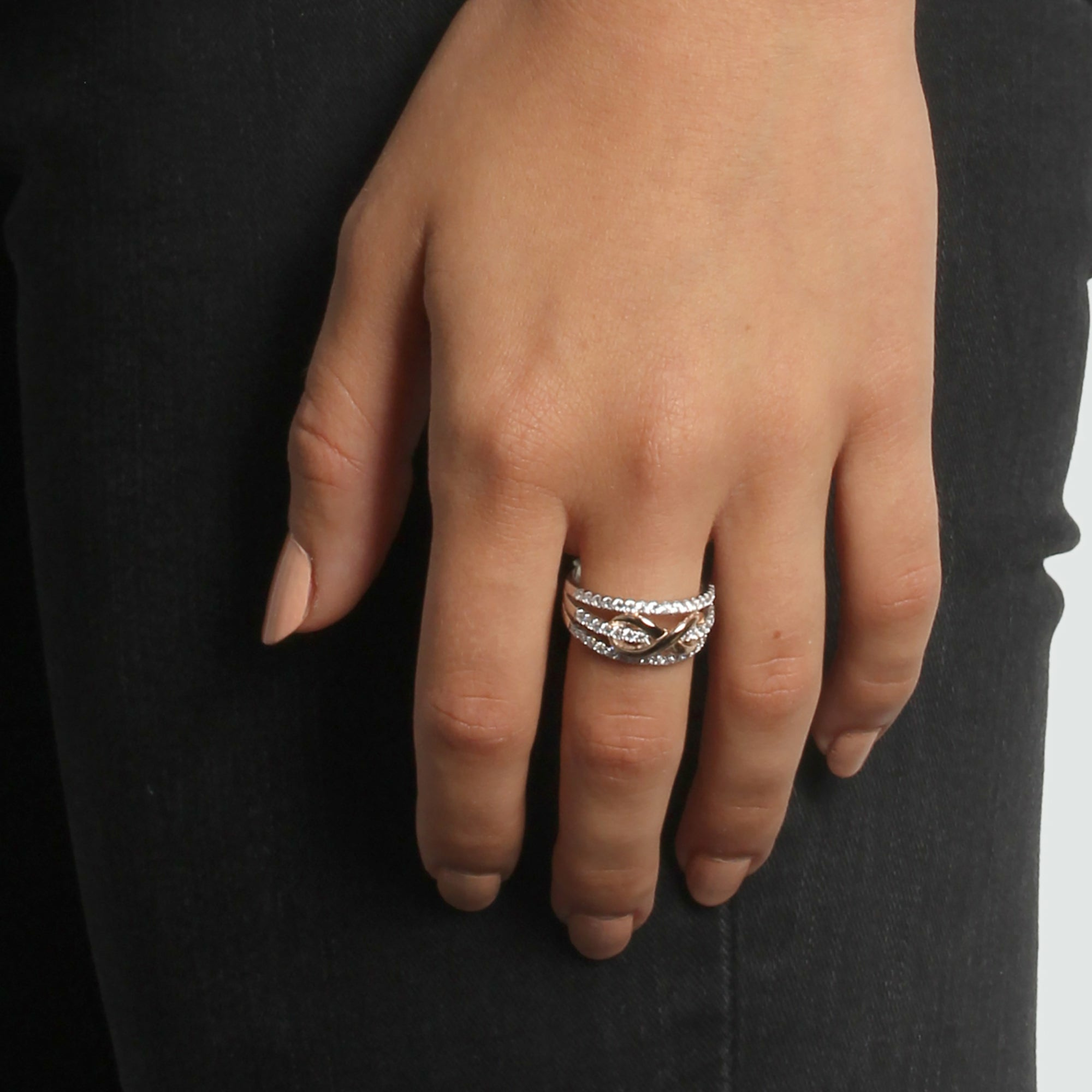 Zeeme Silver Silber 925 zweifarbig mit Unendlichkeits-Motiv Ring 41677804470366 – Bild 2