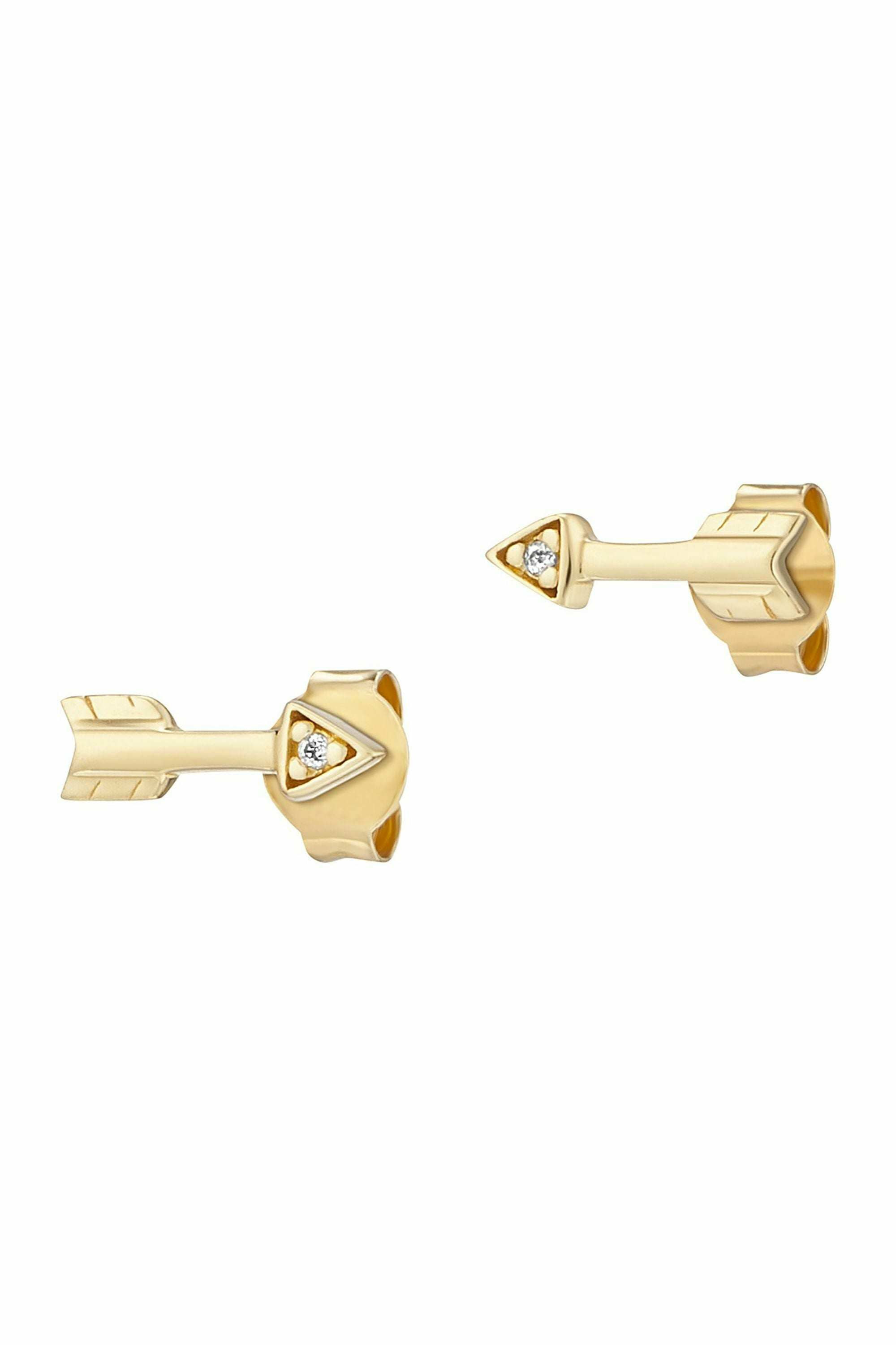 Ohrstecker 925/- Sterling Silber vergoldet Zirkonia Pfeile 41184281067614 – Bild 2