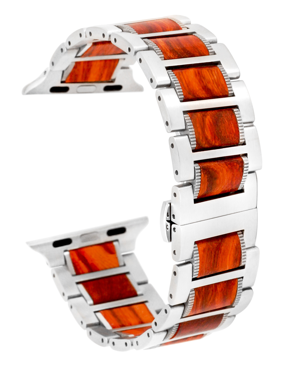 Edenhölzer Herren IWatch Armband Holzarmband Timor Sandelholz Edelstahl – Bild 2