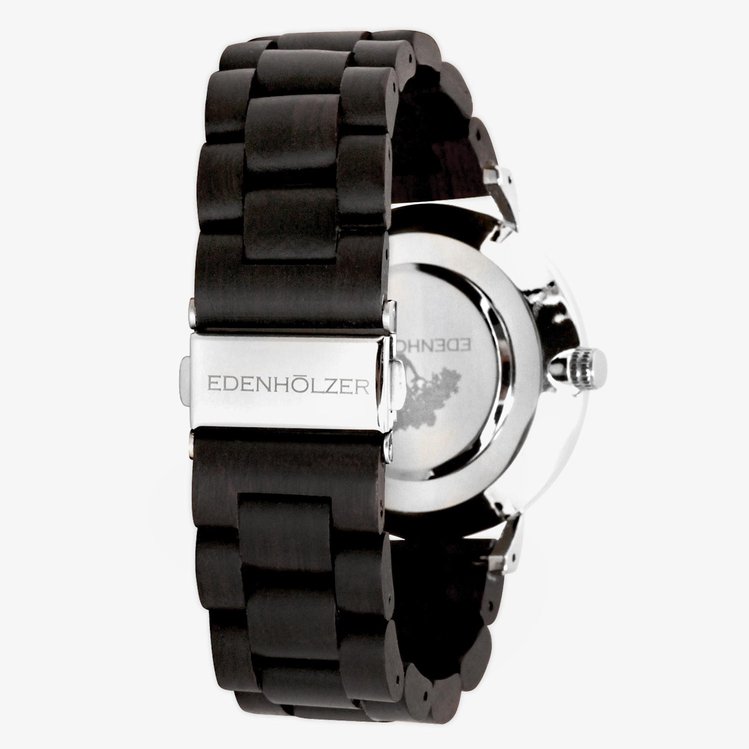 Edenhölzer Holzuhr Herren Armbanduhr Edelstahl Holzarmband Hardlex Guadelopue – Bild 2