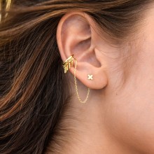 Single Ohrring 925 Sterling Silber vergoldet mit Ear Cuff und Anhängern 41185014... Single Ohrring 925 Sterling Silber vergoldet mit Ear Cuff und Anhängern 41185014...