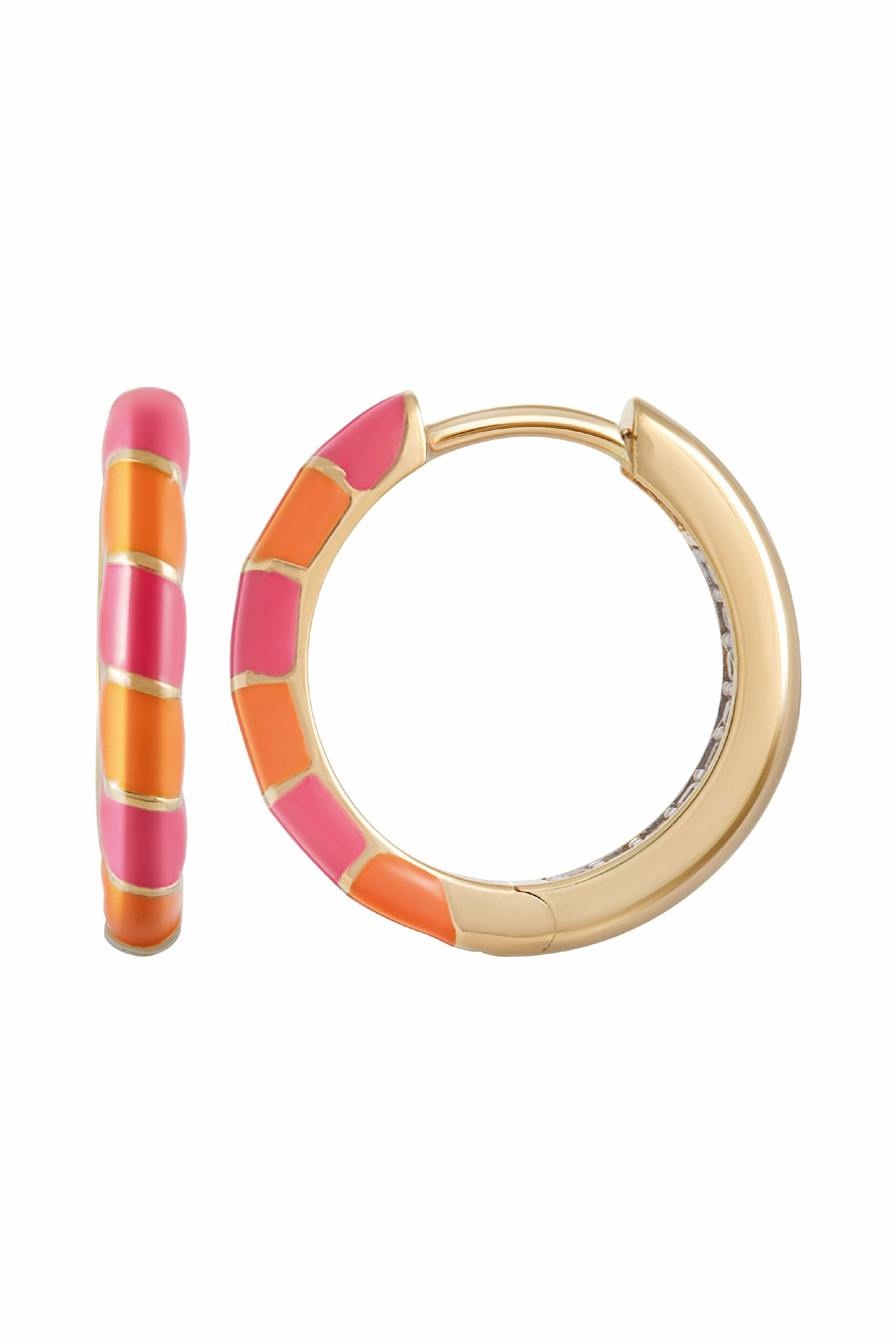 Creole 925  Silber vergoldet Email in pink und orange 41185185955934 Creole 925  Silber vergoldet Email in pink und orange 41185185955934