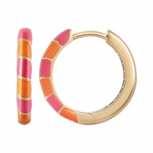 Creole 925 Silber vergoldet Email in pink und orange 41185185955934 Creole 925 Silber vergoldet Email in pink und orange 41185185955934