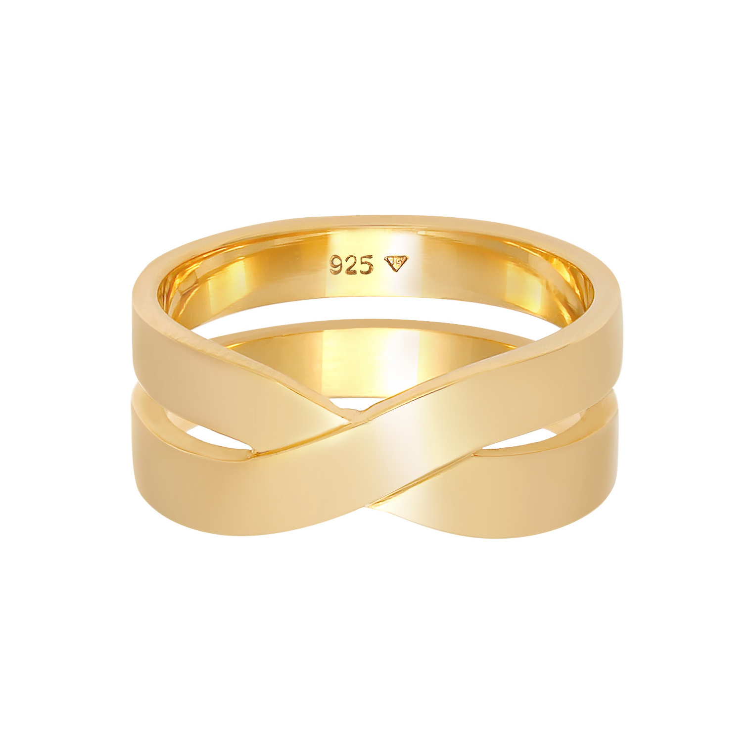 Ring Herren Bandring Überkreuz Look 925 Silber Ring Herren Bandring Überkreuz Look 925 Silber