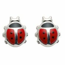 Damen 925 Silber Ohrringe  Ohrstecker Marienkäfer Damen 925 Silber Ohrringe  Ohrstecker Marienkäfer