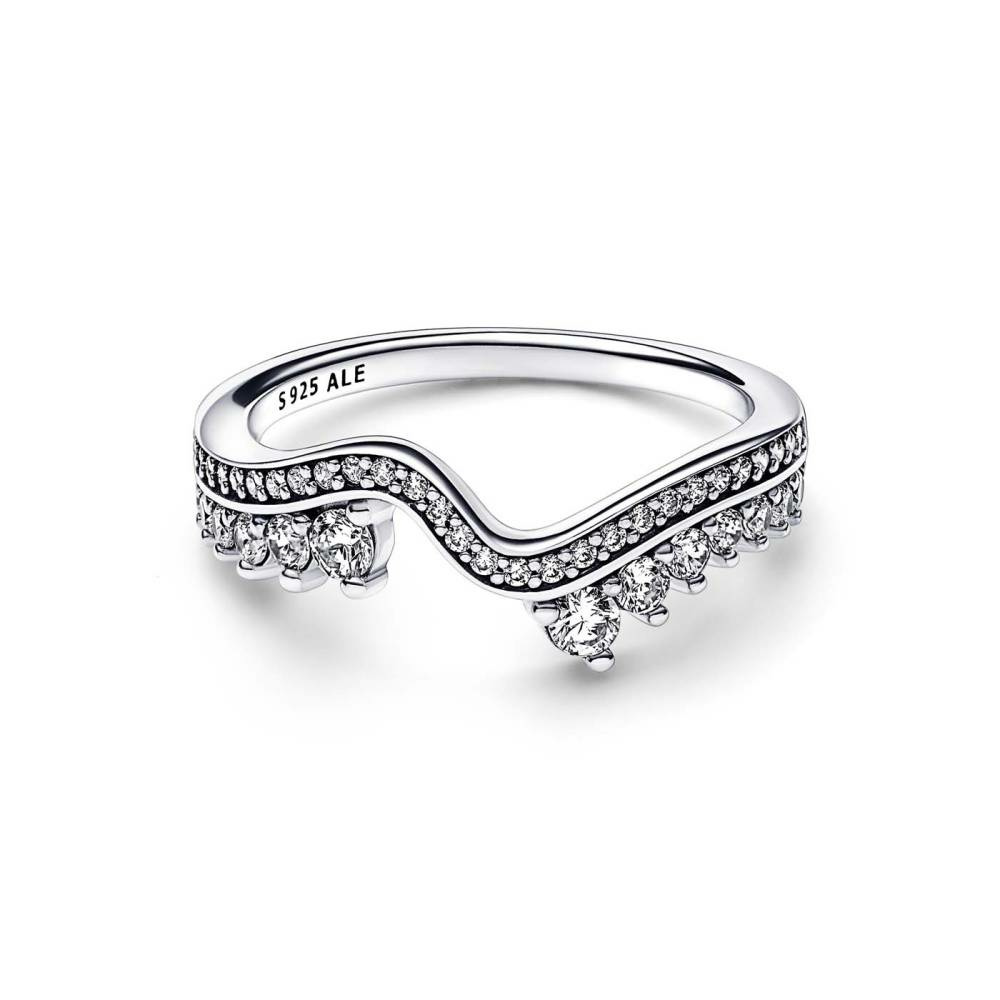 Damen Sparkling Asymmetric Wave Ring 192543C01-54 – Bild 2