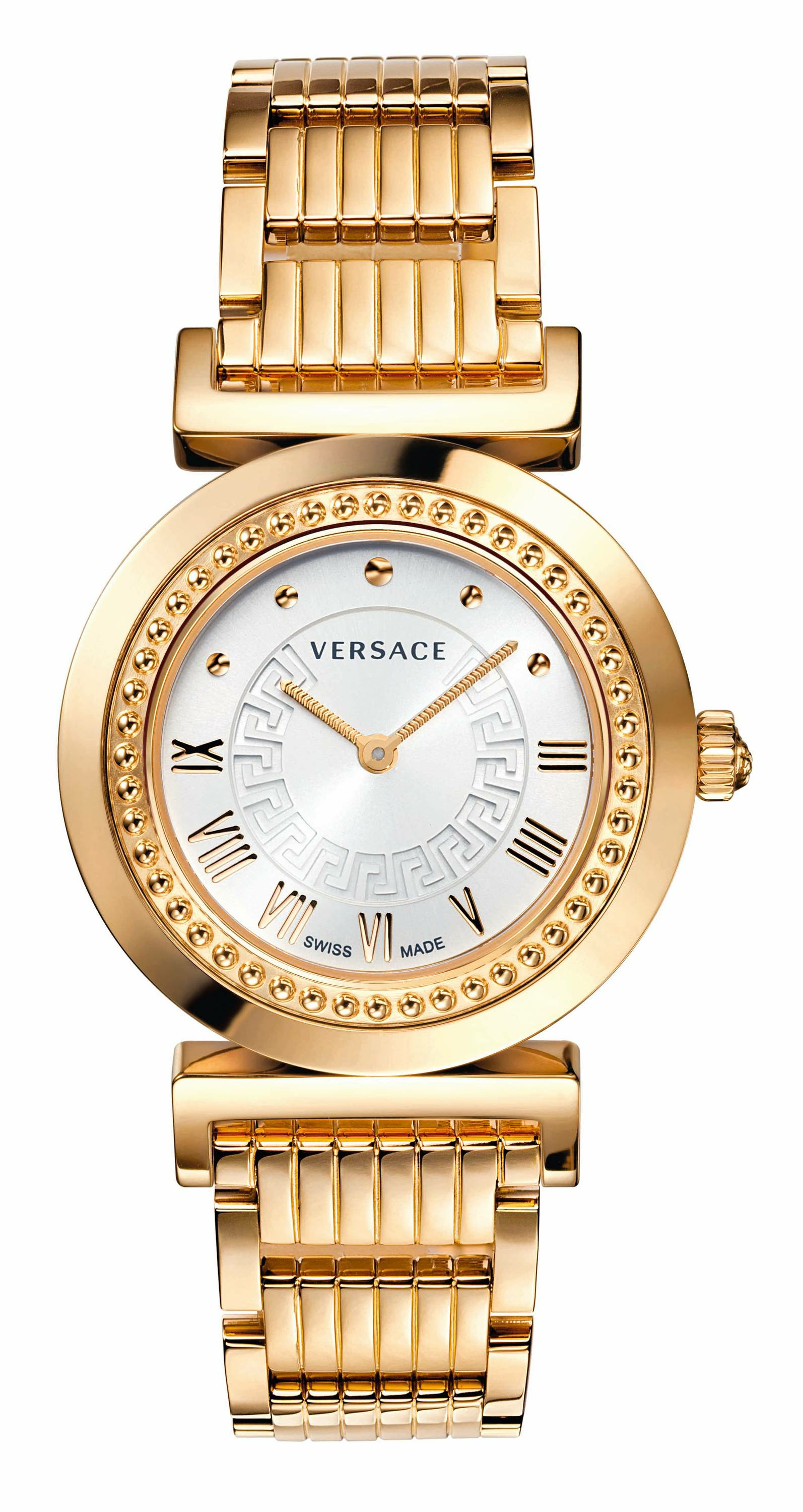 Versace Vanity Damenuhr Gold Stahlgehäuse Silber Zifferblatt 34mm P5Q80D001 S080 – Bild 2