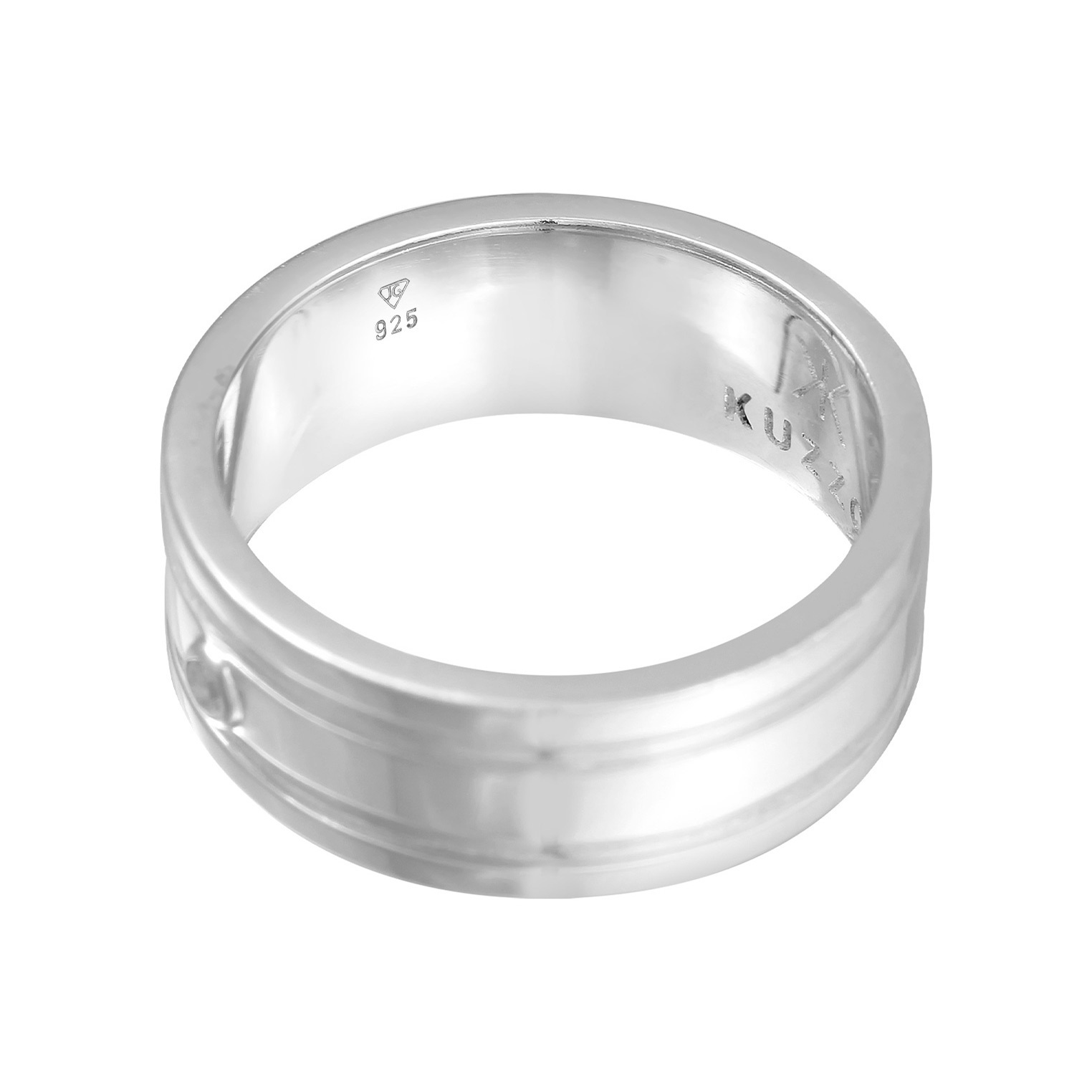 Ring Herren Bandring Massiv Diamant 925 Silber – Bild 3