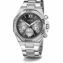 Guess Herren Multifunkion Armbanduhr EQUITY silber, schwarz 44 mm GW0703G1 Guess Herren Multifunkion Armbanduhr EQUITY silber, schwarz 44 mm GW0703G1
