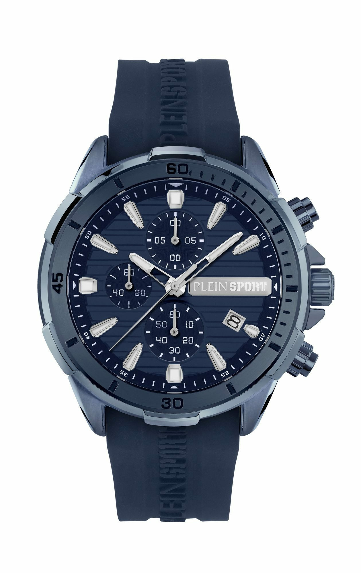Plein Sport Herren Chronograph IMPACT PSBEA0424 Blau/Silber 46 mm Plein Sport Herren Chronograph IMPACT PSBEA0424 Blau/Silber 46 mm