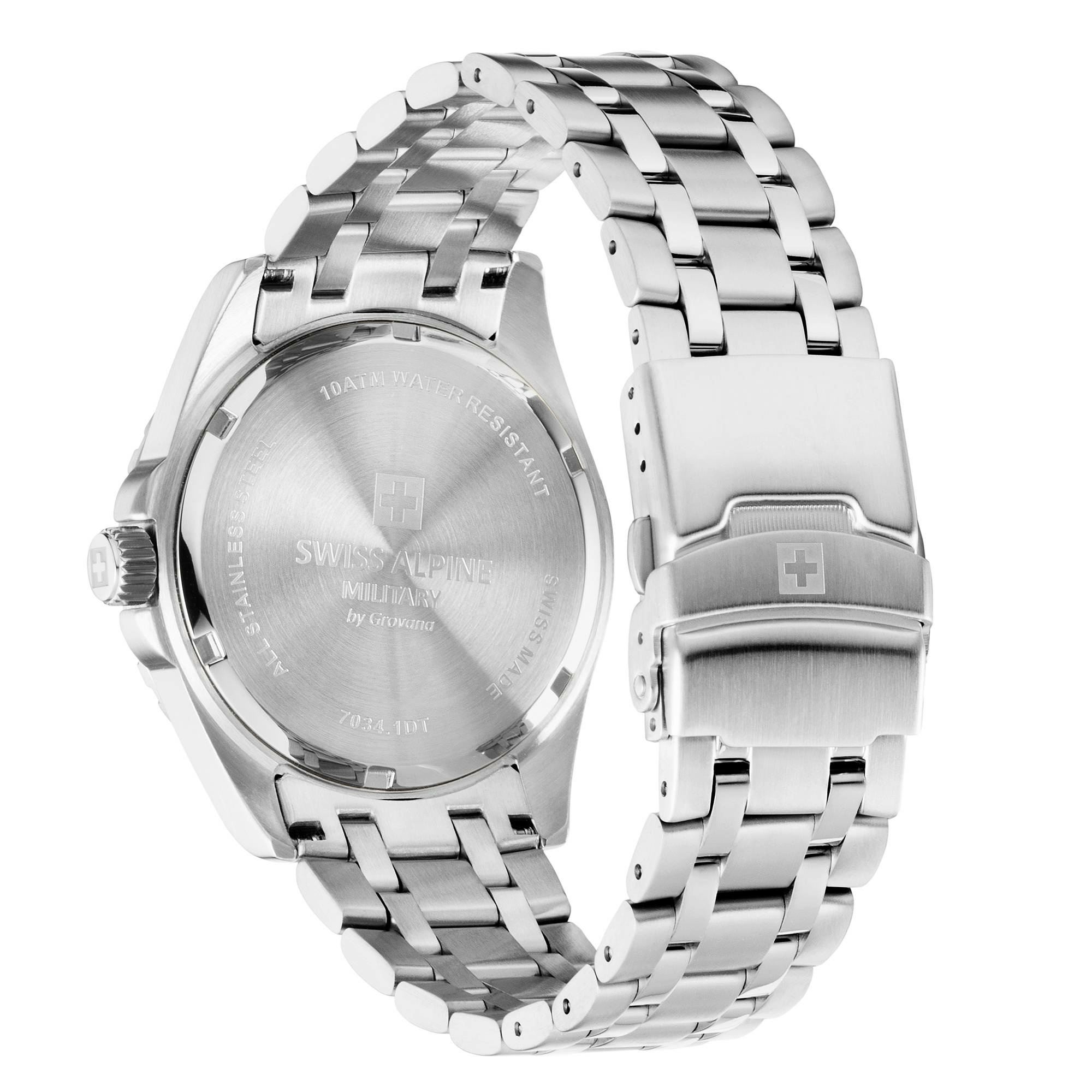 Swiss Alpine Military Herrenuhr für Herren in Silber und Schwarz Sierra 7034.113... – Bild 3