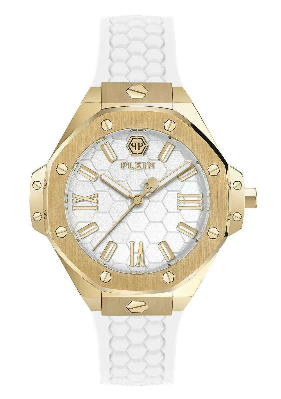 Philipp Plein Damenuhr Lady Royal PWBDA0224 Gold Weiß 39 mm Philipp Plein Damenuhr Lady Royal PWBDA0224 Gold Weiß 39 mm