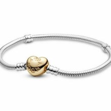 Pandora Damenarmband mit Herz-Verschluss 18cm Silber 568707C00-18 Pandora Damenarmband mit Herz-Verschluss 18cm Silber 568707C00-18