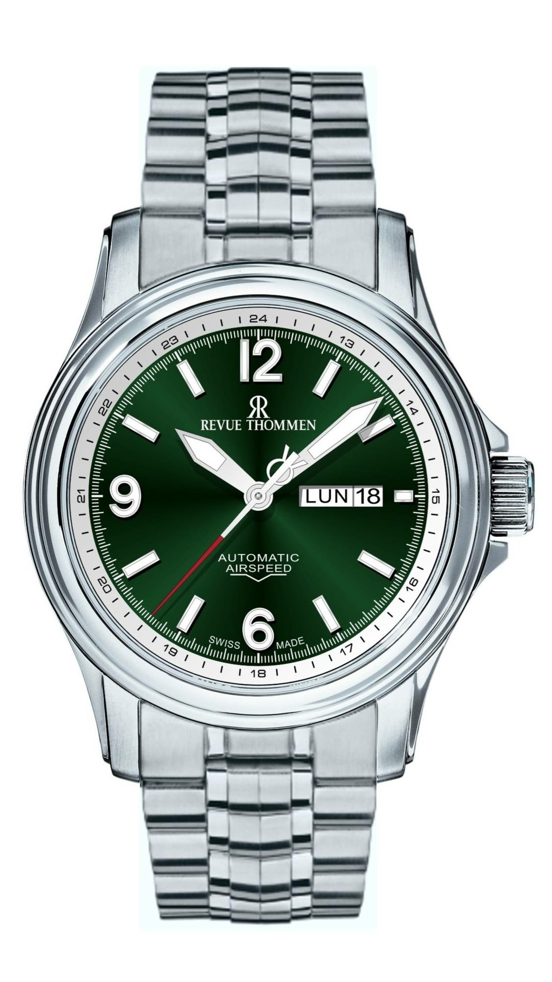 Revue Thommen Armbanduhr Herren Automatikuhr 16040.2434 Grün/Silber Revue Thommen Armbanduhr Herren Automatikuhr 16040.2434 Grün/Silber