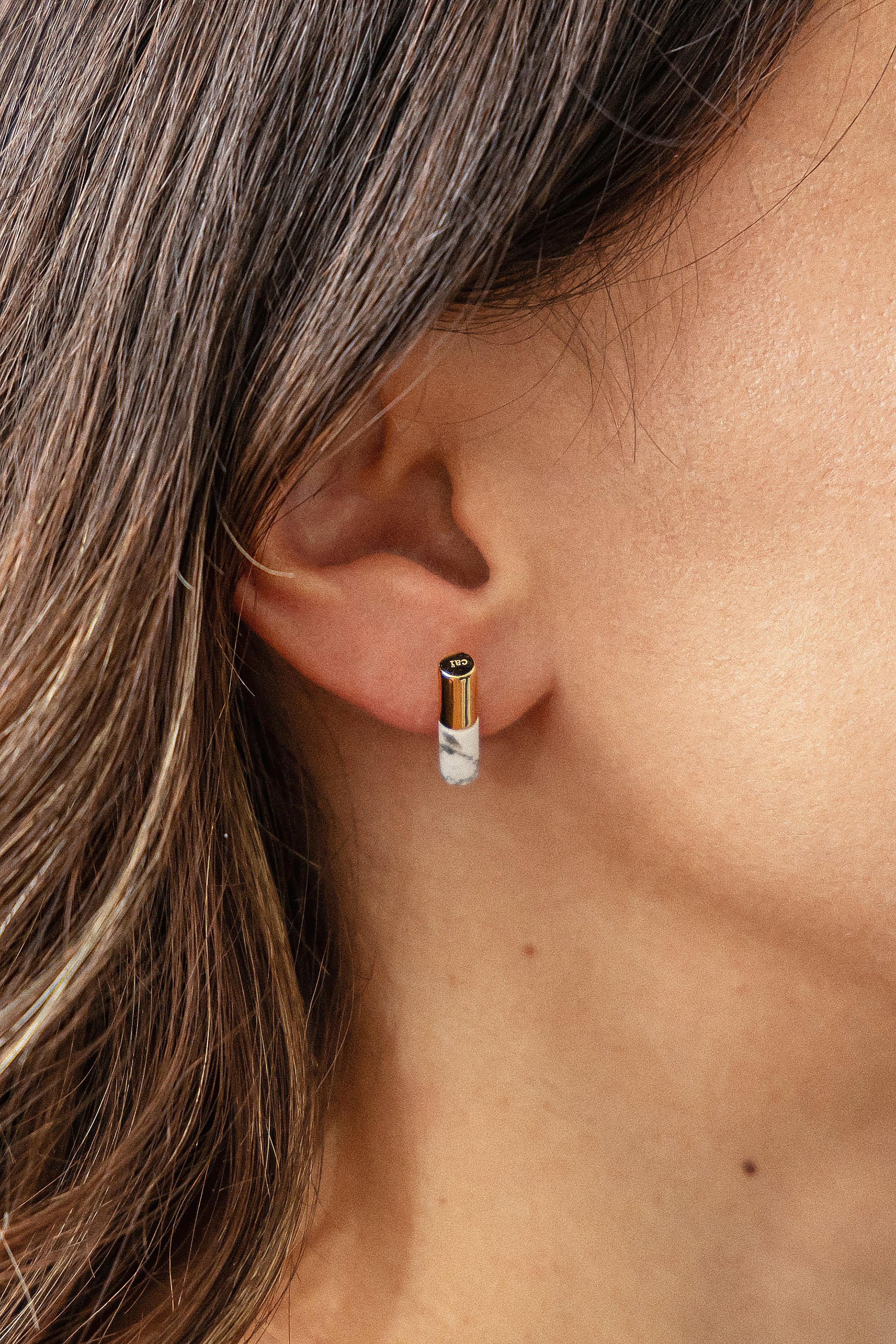 Ohrstecker 925/ Sterling Silber vergoldet Howlith 41184660979806 Ohrstecker 925/ Sterling Silber vergoldet Howlith 41184660979806