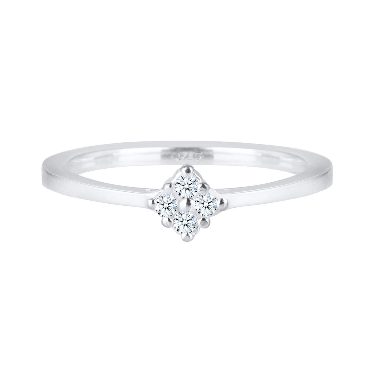 Ring Verlobung Klassisch Diamant 0.06 ct. 925 Silber – Bild 2