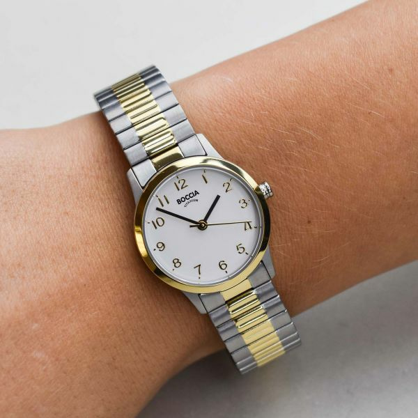 Boccia Damenuhr aus Titan mit Stretchband 3318 – Bild 3