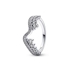 Damen Sparkling Asymmetric Wave Ring 192543C01-54 Damen Sparkling Asymmetric Wave Ring 192543C01-54