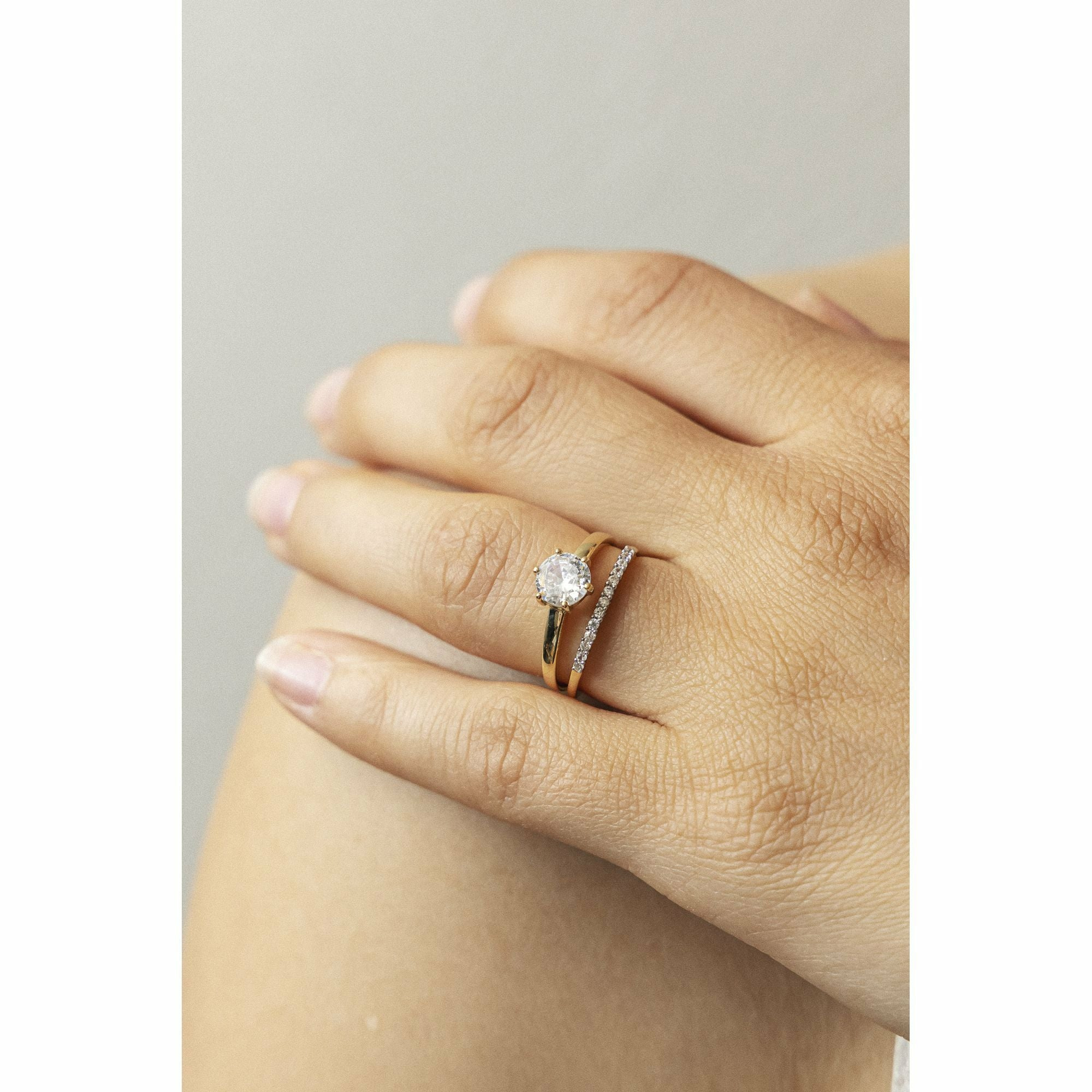 Celesta Gold 375/- Gelbgold Zirkonia Ring-Set 41679080325214 – Bild 2