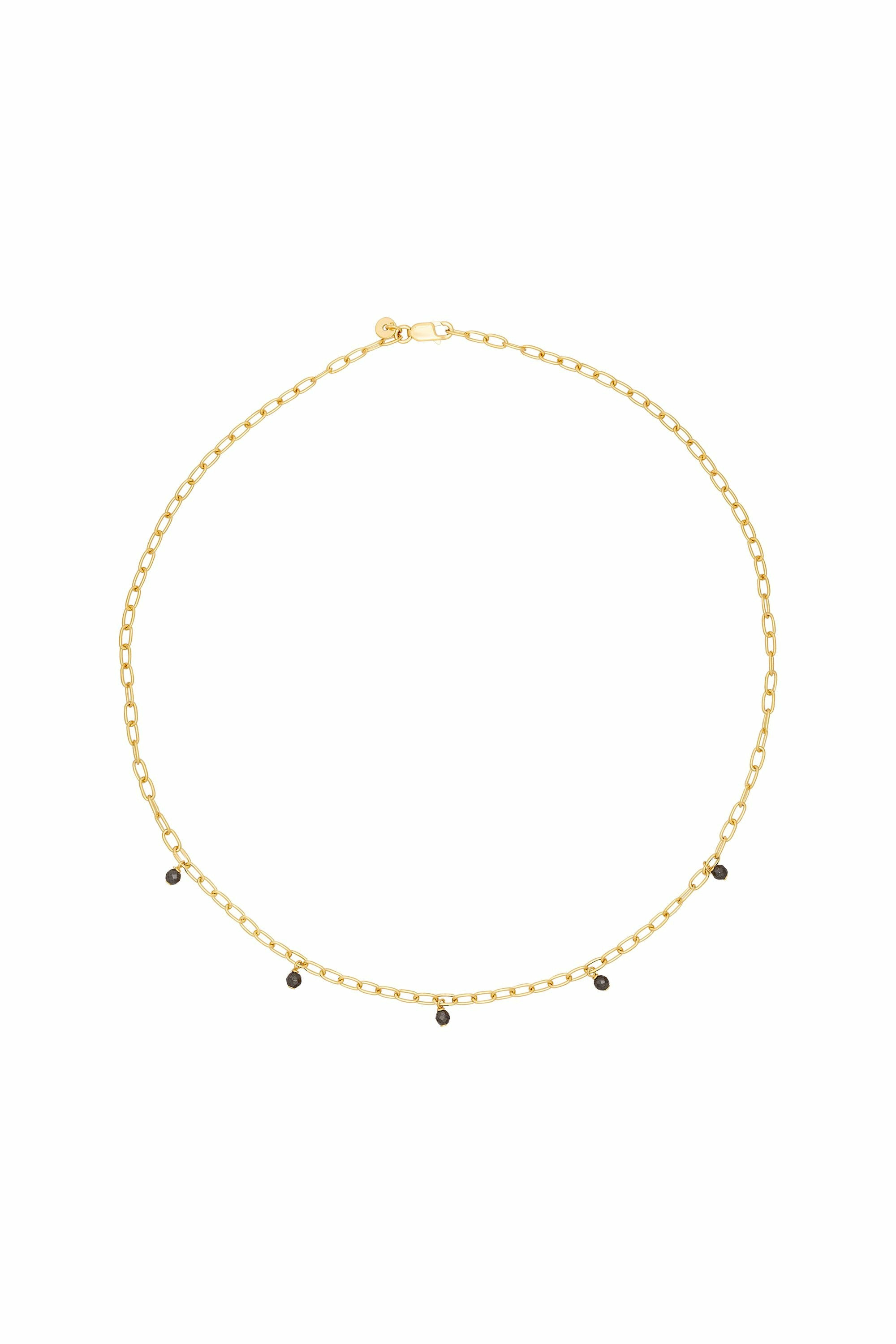 Halskette 925 Silber vergoldet Hämatit 41185001046110 Halskette 925 Silber vergoldet Hämatit 41185001046110