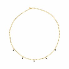 Halskette 925 Silber vergoldet Hämatit 41185001046110 Halskette 925 Silber vergoldet Hämatit 41185001046110