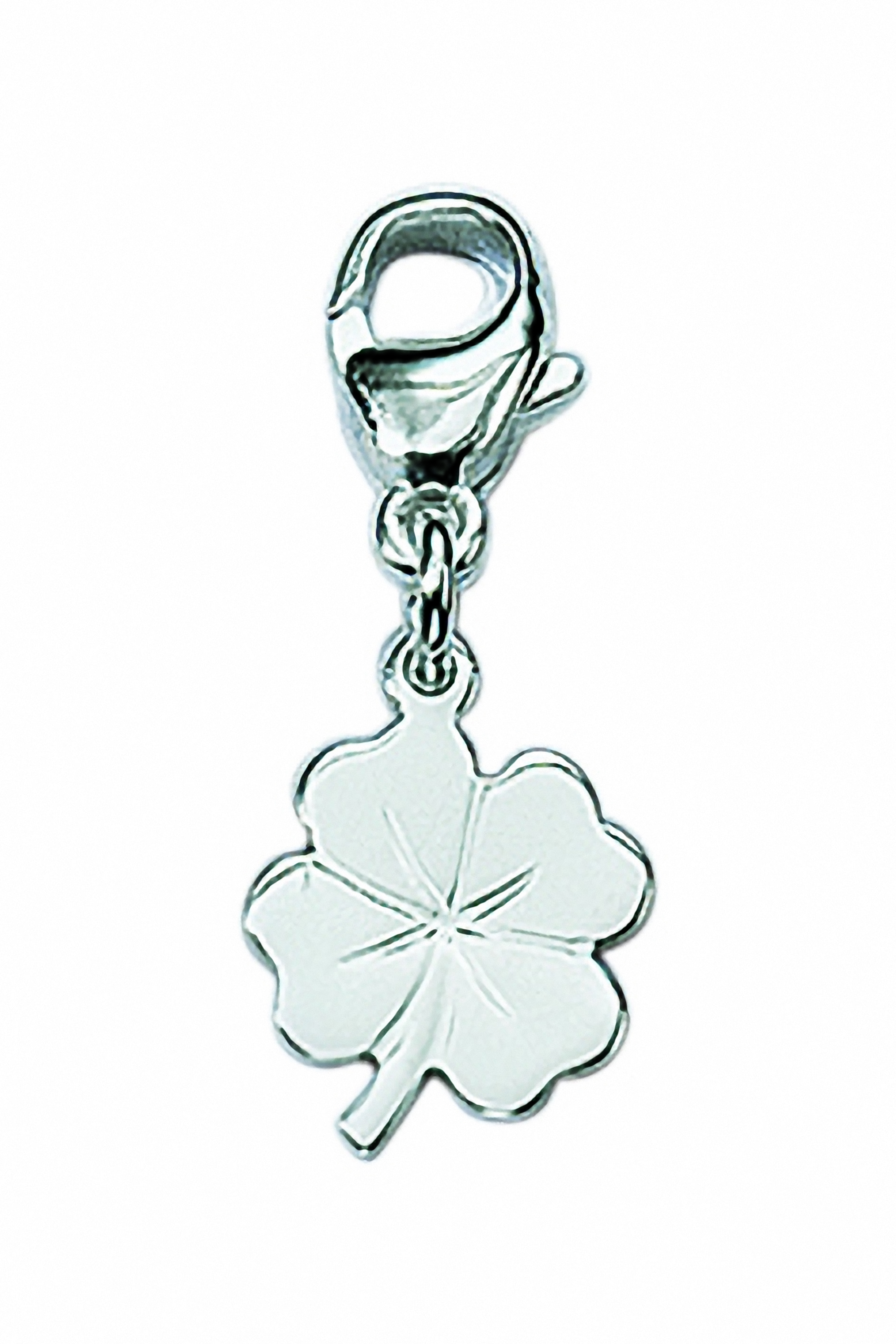 Damen 925 Silber Charms Anhänger Kleeblatt – Bild 2