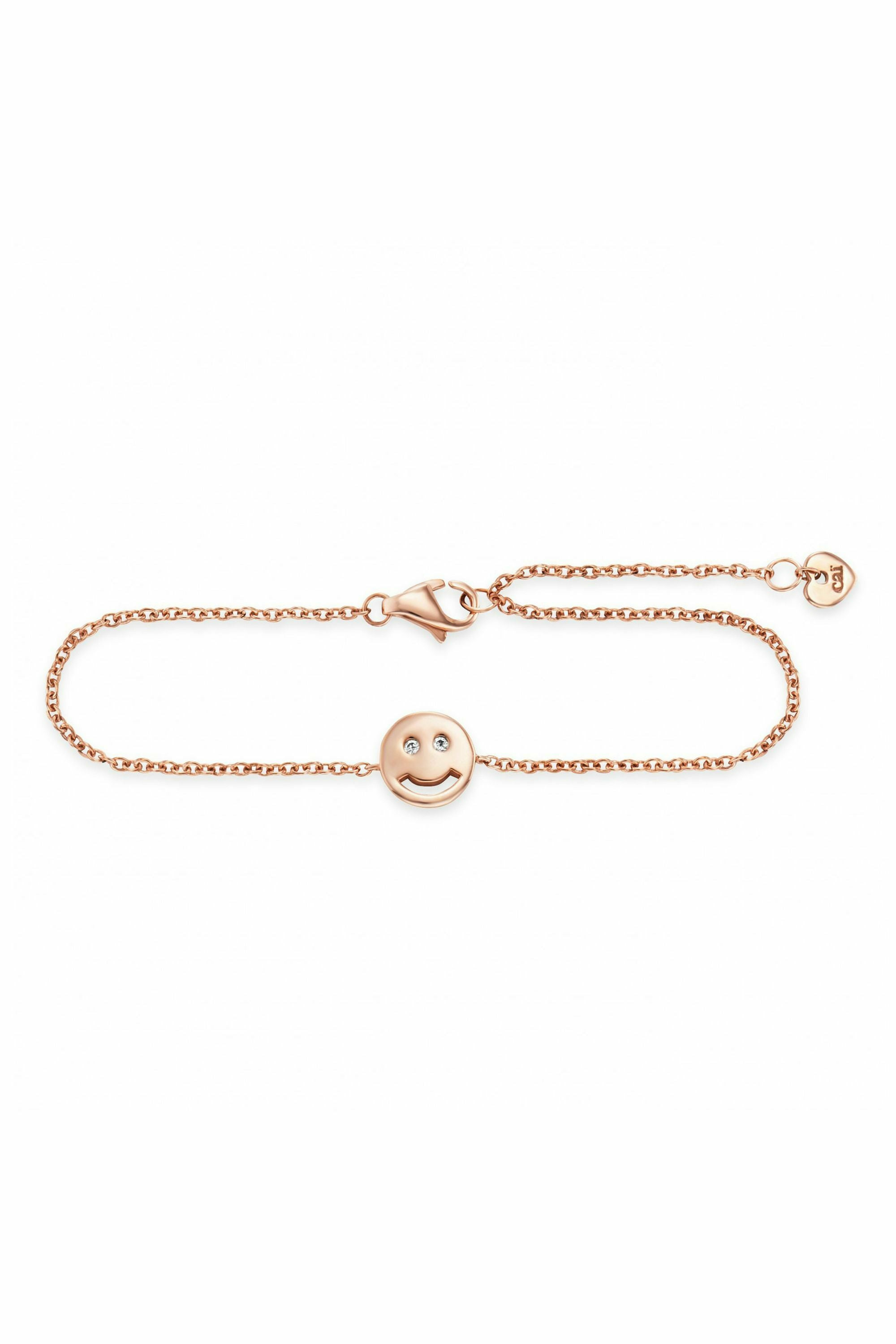 Armband 925/- Sterling Silber rotvergoldet Zirkonia Smile 41184309543006