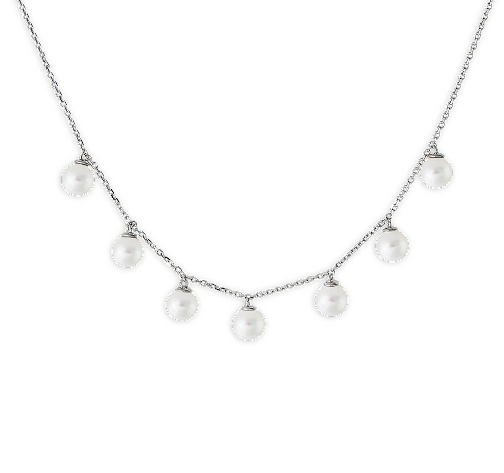 Xenox Damen Halskette Velvet Garden mit Perlen Anhänger 43cm Silber XS5364 Xenox Damen Halskette Velvet Garden mit Perlen Anhänger 43cm Silber XS5364