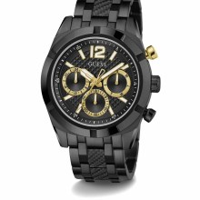 Guess Herren Multifunkion Armbanduhr RESISTANCE schwarz, gold 44 mm GW0714G4 Guess Herren Multifunkion Armbanduhr RESISTANCE schwarz, gold 44 mm GW0714G4