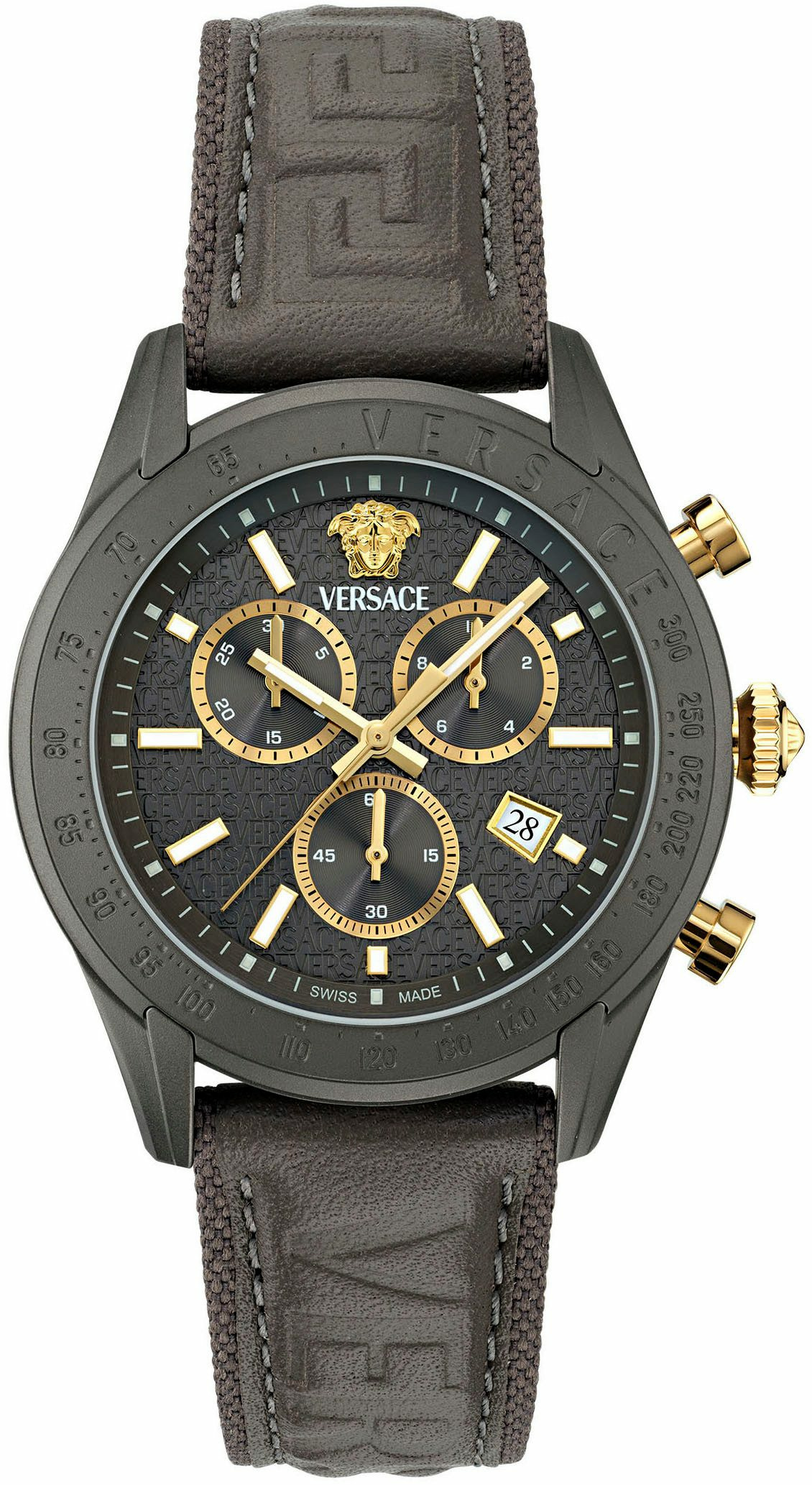 Versace Herrenuhr Chronograph Chrono Master Schwarz-Grau VE8R00124 Versace Herrenuhr Chronograph Chrono Master Schwarz-Grau VE8R00124