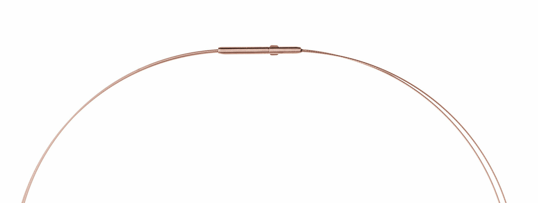 Ernstes Design Damen Halsreif 2-Fach Drahtseil Collier 50cm Rotgold DS2C-RG-50 – Bild 2