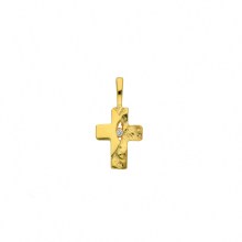 Damen & Herren 585 Gold Kreuz Anhänger mit Zirkonia Damen & Herren 585 Gold Kreuz Anhänger mit Zirkonia