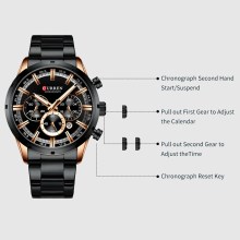 CURREN Men%27s Business Quartz Watch - Waterproof, Large Dial, Luminous Hands, Chr... CURREN Men%27s Business Quartz Watch - Waterproof, Large Dial, Luminous Hands, Chr...