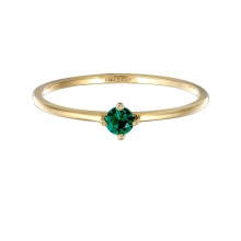 Ring Synthetischer Smaragd Solitär 375er Gelbgold Ring Synthetischer Smaragd Solitär 375er Gelbgold