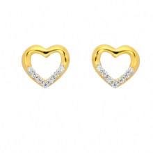 Damen 333 Gold Ohrringe  Ohrstecker Herz mit Zirkonia Damen 333 Gold Ohrringe  Ohrstecker Herz mit Zirkonia