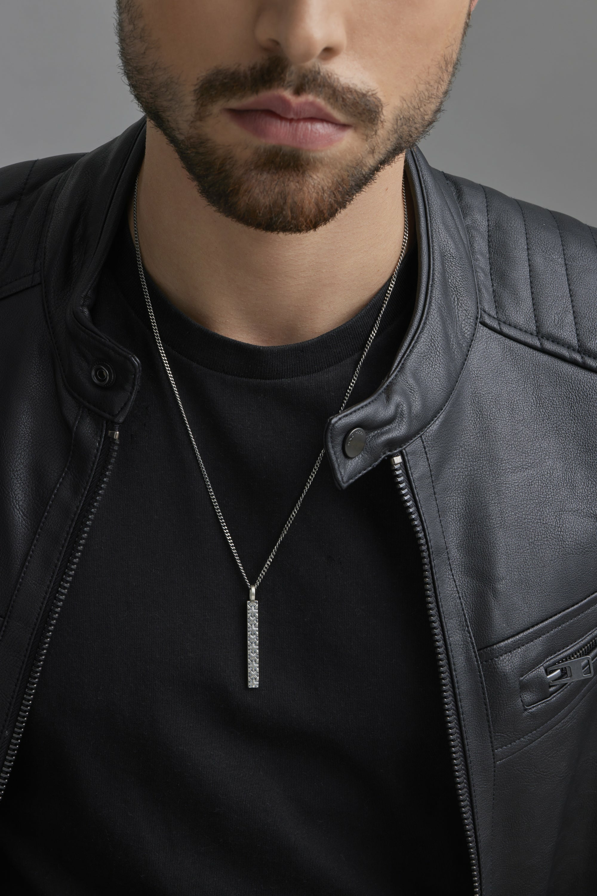 Anhänger mit Kette 925/- Silber matt oxidiert Flechtoptik 41184709771358