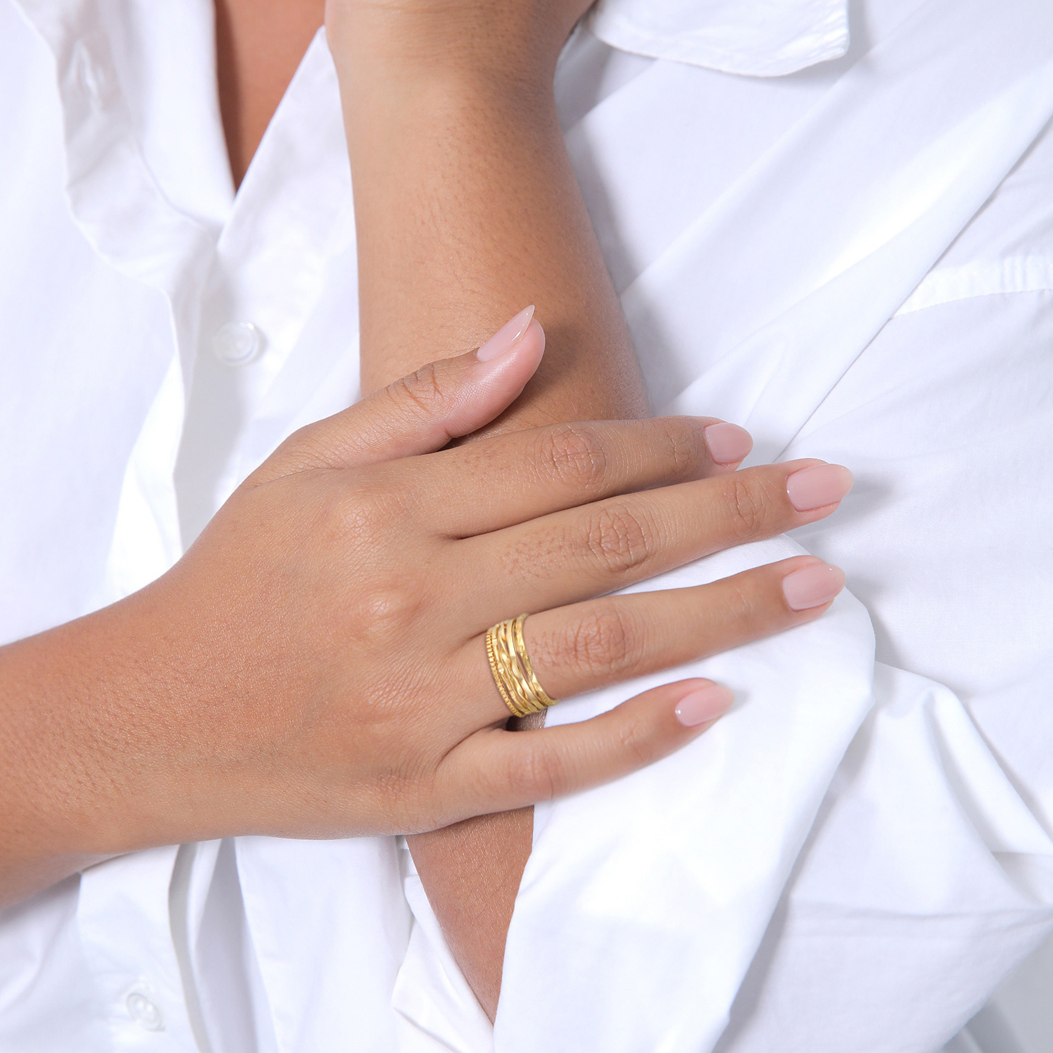 Ring Stapelringe Stacking Bandring 5er Set 925 Silber – Bild 3