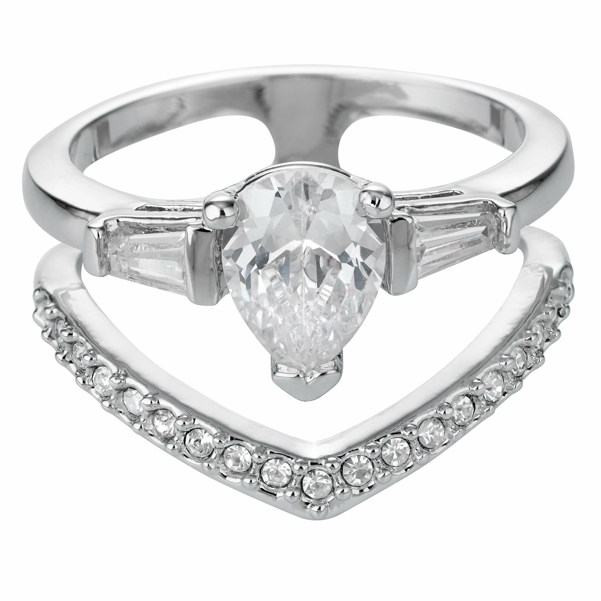 Buckley London Messing rhodiniert Kristall Ring 41676923600990 – Bild 3